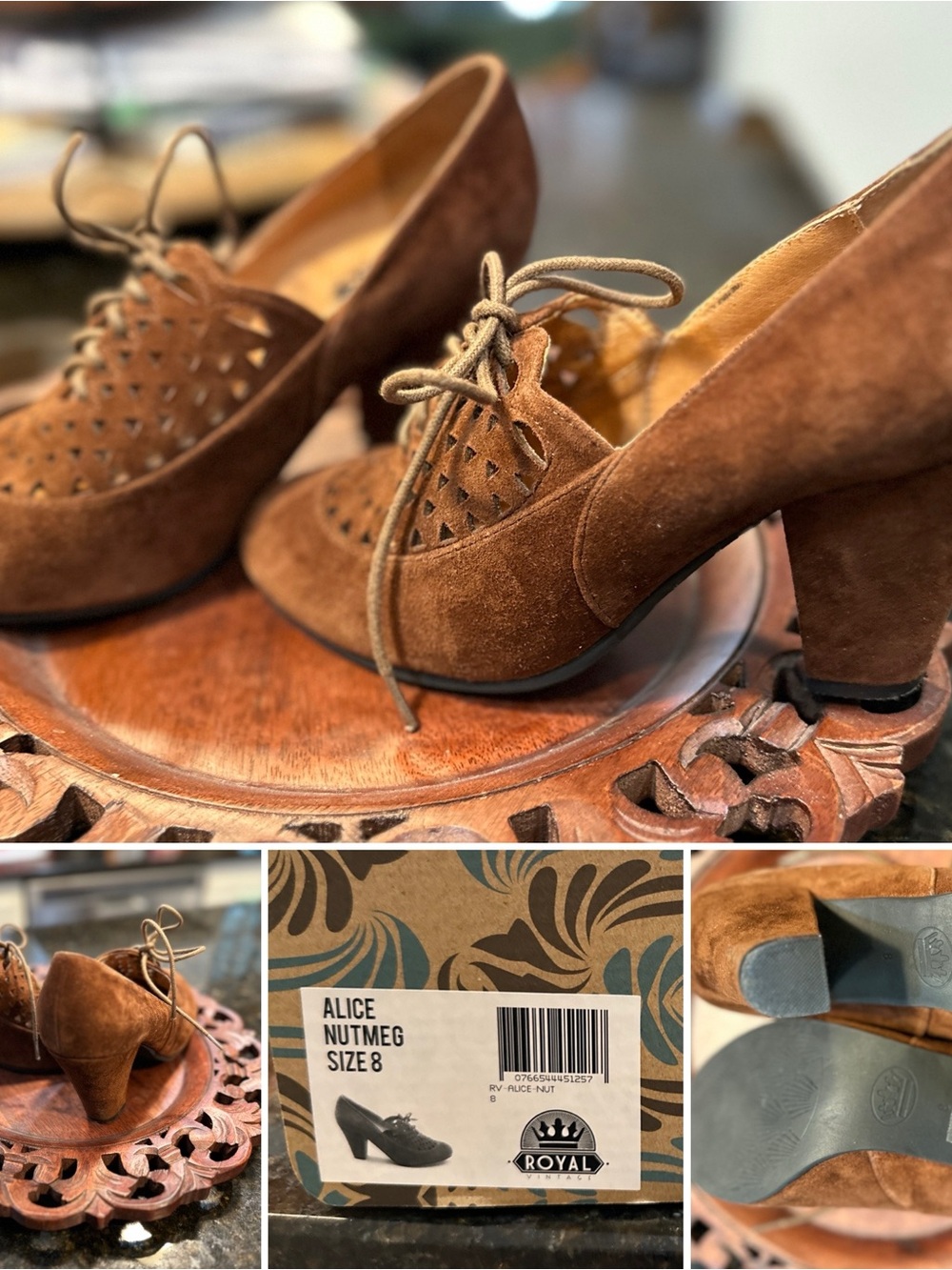 Alice Nutmeg Suede Lace-Up Heels - Women’s Brown American Duchess